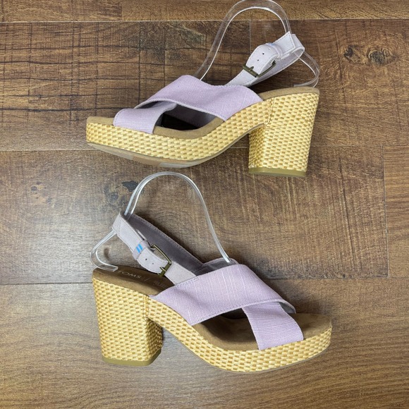 Toms Shoes - Toms - Ibiza Platform Heel Burnished Lilac‎ Heritage Canvas - Size 9